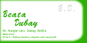 beata dubay business card